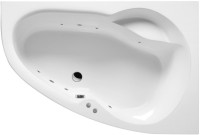 Акриловая ванна Excellent Newa WAEX.NEP16.SOFT P 160x95 см, угловая, правая, пристенная, с гидромассажем, белая, асимметричная, с каркасом, со сливом-переливом