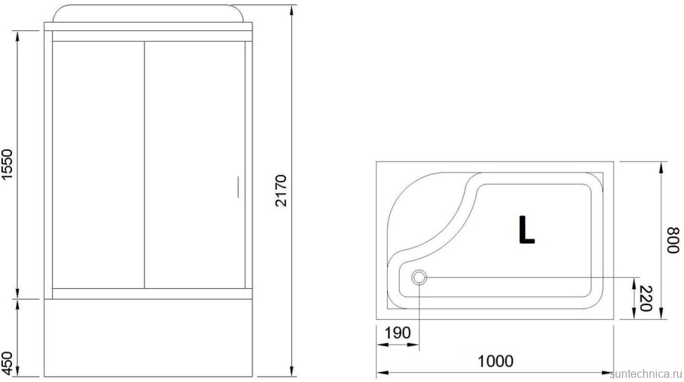 Душевая кабина Royal Bath BP RB8100BP5-WC-L с высоким поддоном, с сиденьем