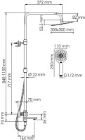 Душевая стойка Wasserkraft Aller A199.118.065.010.CH Thermo с термостатом, хром