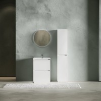 Мебель для ванной комнаты Sancos Libra Floor 60 белый глянец, белая раковина CN7001