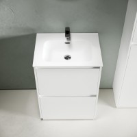 Мебель для ванной комнаты Sancos Libra Floor 60 белый глянец, белая раковина CN7001