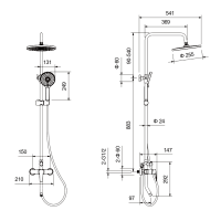 Душевая стойка AQUATEK Лугано AQ2740BGM оружейная сталь