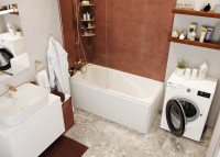 Акриловая ванна Vagnerplast Aronia 150x70 см, пристенная, белая, с каркасом
