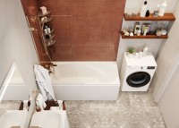 Акриловая ванна Vagnerplast Aronia 150x70 см, пристенная, белая, с каркасом