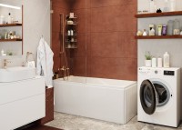 Акриловая ванна Vagnerplast Aronia 150x70 см, пристенная, белая, с каркасом