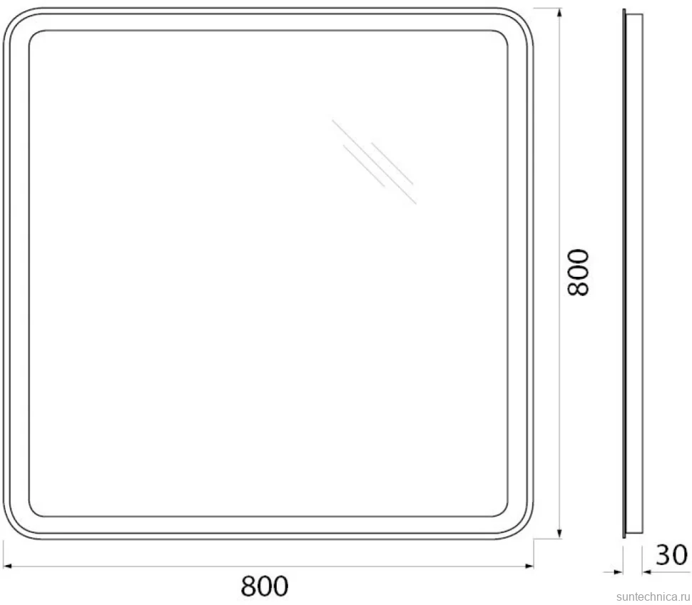 Зеркало BelBagno SPC-MAR-800-800-LED-BTN