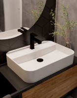 Смеситель для раковины матовый черный, AQUAme Parma AQM6610MB