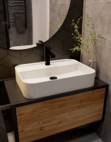 Смеситель для раковины матовый черный, AQUAme Parma AQM6610MB