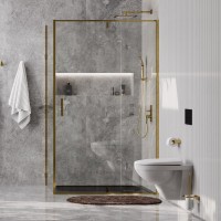 Душевой уголок Wasserkraft Aisch 55P22 100х90, профиль золотой матовый