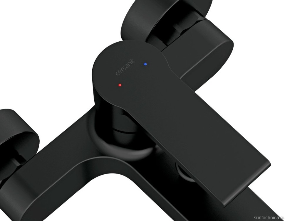 Душевой комплект Смеситель Cersanit Brasko Black 63108 + Гарнитур Neno 63696 черный