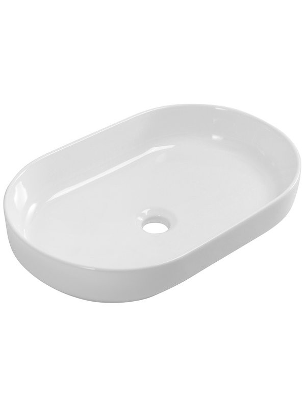 Накладная раковина Cezares CZR-6594 глянцевая белая, овальная, фаянс