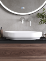 Накладная раковина Cezares CZR-6594 глянцевая белая, овальная, фаянс