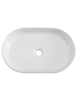 Накладная раковина Cezares CZR-6594 глянцевая белая, овальная, фаянс