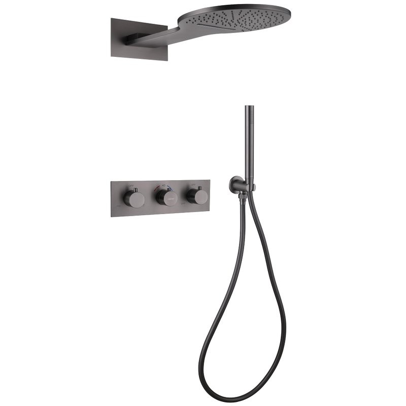 Душевой комплект Abber Wasser Kreis AF8151NG С ВНУТРЕННЕЙ ЧАСТЬЮ, никель