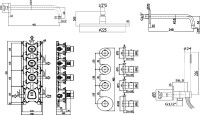 Душевой комплект Paffoni Modular Box KITMB019HGSP046 С ВНУТРЕННЕЙ ЧАСТЬЮ, медовое золото брашированное