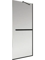 Душевая перегородка Maybahglass MGD-713-6у 109 см, профиль черный, стекло сатин