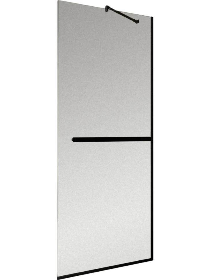 Душевая перегородка Maybahglass MGD-713-6у 109 см, профиль черный, стекло сатин