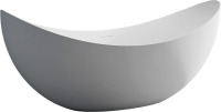Акриловая ванна Abber AB9333 180x80 см, отдельностоящая, белая, овальная, с каркасом, со сливом-переливом