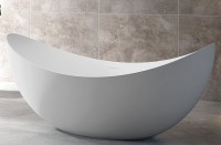 Акриловая ванна Abber AB9333 180x80 см, отдельностоящая, белая, овальная, с каркасом, со сливом-переливом