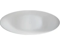 Акриловая ванна Abber AB9333 180x80 см, отдельностоящая, белая, овальная, с каркасом, со сливом-переливом