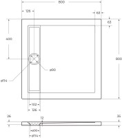 Поддон для душа BelBagno Due 80х80 см с сифоном