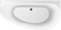 Акриловая ванна Allen Brau Priority 5 L 160x80 см, левая, пристенная, белая матовая, асимметричная, на ножках, с экраном, со сливом-переливом