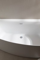 Акриловая ванна Allen Brau Priority 5 L 160x80 см, левая, пристенная, белая матовая, асимметричная, на ножках, с экраном, со сливом-переливом