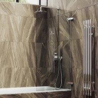 Шторка на ванну Maybahglass MGV-645-4 70 см, профиль хром, стекло прозрачное