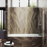 Шторка на ванну Maybahglass MGV-645-4 70 см, профиль хром, стекло прозрачное