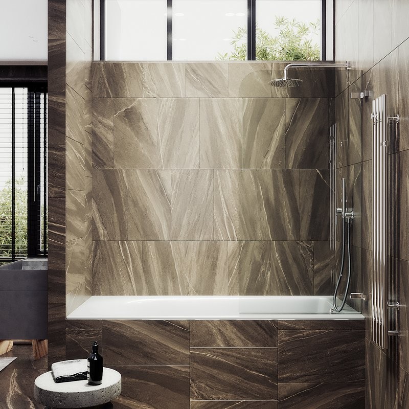 Шторка на ванну Maybahglass MGV-645-4 70 см, профиль хром, стекло прозрачное
