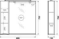 Зеркало BelBagno Marino L 80