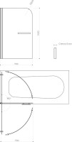 Шторка на ванну Maybahglass MGV-784-2 70x140, профиль бронза, стекло матовая бронза