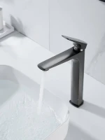 Смеситель (кран) для раковины высокий Shevanik S4211T, оружейная сталь Смеситель (кран) для раковины высокий Shevanik S4211T, оружейная сталь