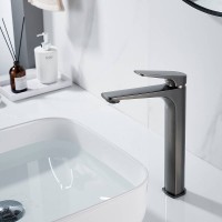 Смеситель (кран) для раковины высокий Shevanik S4211T, оружейная сталь Смеситель (кран) для раковины высокий Shevanik S4211T, оружейная сталь