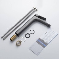 Смеситель (кран) для раковины высокий Shevanik S4211T, оружейная сталь Смеситель (кран) для раковины высокий Shevanik S4211T, оружейная сталь