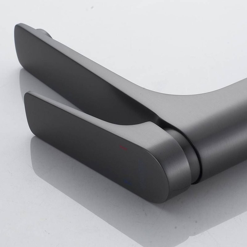 Смеситель (кран) для раковины высокий Shevanik S4211T, оружейная сталь