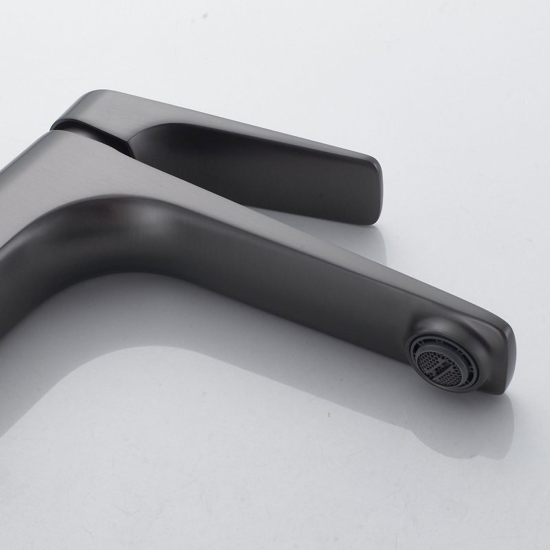 Смеситель (кран) для раковины высокий Shevanik S4211T, оружейная сталь