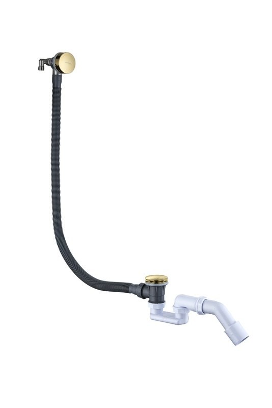 Слив-перелив для ванны Boheme 631-G 50 мм, клик-клак, gold, с сифоном