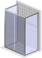 Душевой уголок Kubele DE019 R2U-CLN-BR 120х90 см, профиль бронза