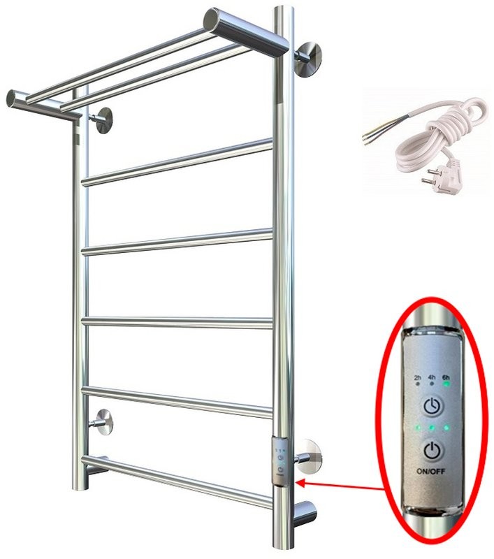 Полотенцесушитель электрический Тругор Аспект ПЭК СП1П 80x40, с полкой