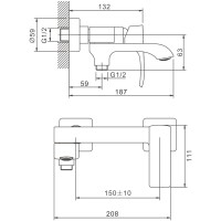 Смеситель для ванны с душем BELZ B507 B60507-5 золото Смеситель для ванны с душем BELZ B507 B60507-5 золото