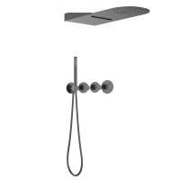 Душевой комплект Timo Saona SX-2350/18SM С ВНУТРЕННЕЙ ЧАСТЬЮ, с термостатом, черное золото