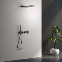 Душевой комплект Timo Saona SX-2350/18SM С ВНУТРЕННЕЙ ЧАСТЬЮ, с термостатом, черное золото