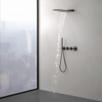 Душевой комплект Timo Saona SX-2350/18SM С ВНУТРЕННЕЙ ЧАСТЬЮ, с термостатом, черное золото