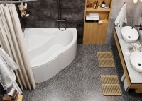 Акриловая ванна Vagnerplast Iris 145x145 см, угловая, пристенная, белая, четверть круга, с каркасом, с сиденьем