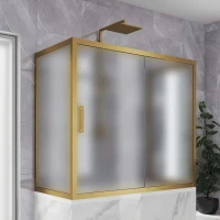 Шторка на ванну Kubele DE019 P2U-MAT-BR 150х80 см, профиль бронза