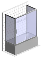 Шторка на ванну Kubele DE019 P2U-MAT-BR 150х80 см, профиль бронза