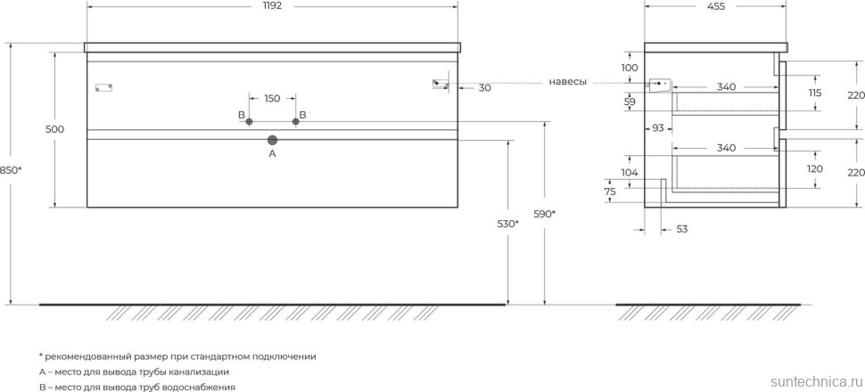 Тумба с раковиной BelBagno Albano 120 подвесная, сemento мerona пrigio, белая глянцевая раковина