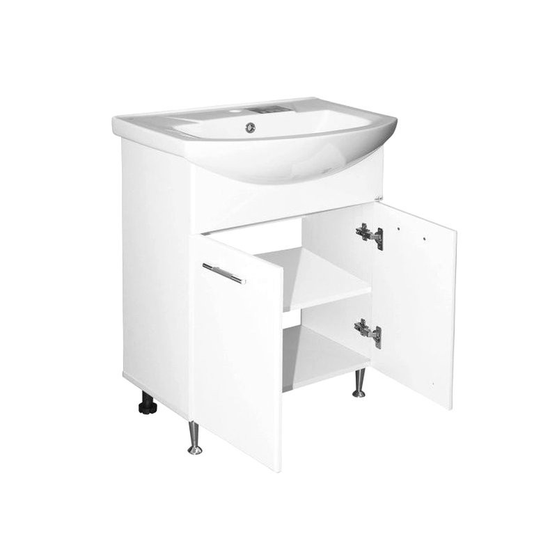 Тумба под раковину Элеганс-65 I тумба для ванной Mixline 65х32х84 Белый ПВХ