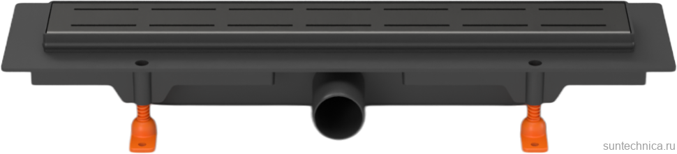 Душевой трап (лоток) MCH Chudej Line CH550LC 55 см, решетка матовая черная, с сифоном